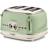 Ariete Toaster Vintage, 4 kurze Schlitze, für 4 Scheiben, 1630 W, grün
