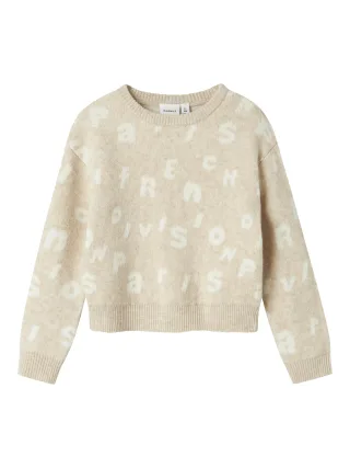 NAME IT - NKFOLINE LS KNIT BF sandshell - Gr. - 158/164