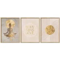 ARTFAVES Bilder-Collage Poster Set Yoga Spirit Trio I mehrteilige Bilderwand I Wandbilder Spir, (Wandbilder modern, 3 St)