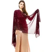 Zaewry Modeschal Glänzender Modeschal, Damen-Strass-Schal, modischer Chiffon-Schal, Stola für Abendkleider