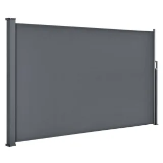 Juskys Seitenmarkise, Grau, Kunststoff, 300x160x300 cm, Sonnen- & Sichtschutz, Markisen