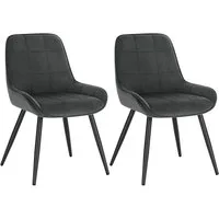 Woltu Küchenstuhl (2 St), für Wohnzimmer Schlafzimmer Küche ergonomisch, Samt
