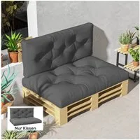 Outsunny Sitzkissen Palettenkissen 2 teilige Bankauflage mit UV-Schutz, für Palettensofa, Balkon, Polyester, Dunkelgrau