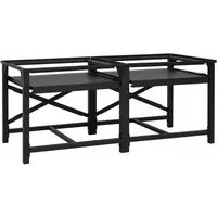 vidaXL Waschmaschinenumbauschrank Waschmaschinen-Podest 2 stk. Schwarz 120 x 56 x 52 cm Stahl (2-St)