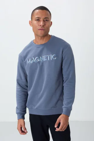 Herren Bedruckter Rundkragen-Pullover