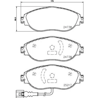 Hella Bremsbel?ge vorne Audi CUPRA Seat Skoda VW 8DB355021-971