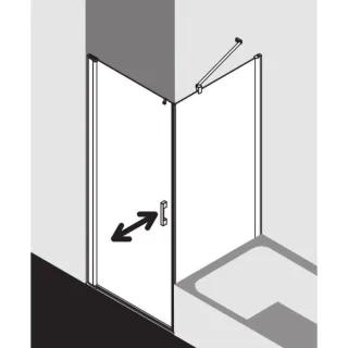 Kermi Pega Pendeltür 1-flügelig, bodenfrei PE1KL07818VAK 78 x 185 cm, silber hochglanz, ESG klar, links, auf Duschplatz