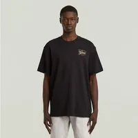 G-STAR T-Shirt Script mit kleinem Print auf der Brust, Regular Fit