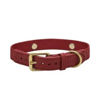 Barkalot Hundehalsband Veganes Leder burgunder XS