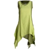 Vishes Sommerkleid Ärmelloses Lagenlook Kleid handgewebte Baumwolle Goa, Boho, Hippie Style