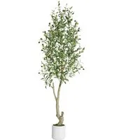Kunstbaum 1/2er-Pack Künstlicher Olivenbaum Kunstpflanzen, 1.5/1.8/2.1 m, GarveeMore, Höhe 182 cm