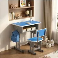 BBG Kinderschreibtisch Höhenverstellbares Kinder Schreibtisch Set mit Stuhl (Ergonomischer Lerntisch 60x40 cm, 4-Stufen Höhenverstellung, Ein Tisch, ein Stuhl), Anti-Rutsch Füße, Schulmöbel für Kinder ab 3 Jahren