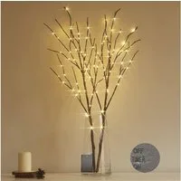 MUPOO LED-Leuchtzweig LED Leuchtzweig LED-Dekolicht Batteriebetrieben Künstliche Zweige 70cm, Warmweiß Weihnachten Dekoration für Vase, Zimmer