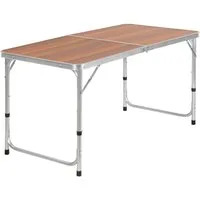 CampFeuer Campingtisch faltbar aus Aluminium für 6 Personen, 120 x 60 cm, Gartentisch (1-St), Klappbar und höhenverstellbar