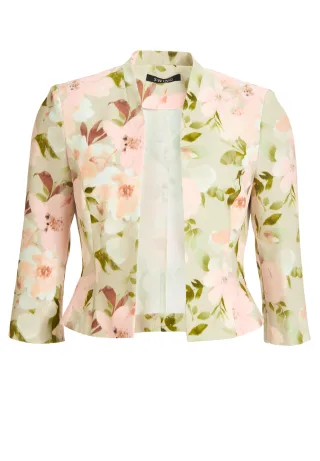 SWING - Floral bedruckter Scuba Blazer khaki green/multi - Gr. - 44