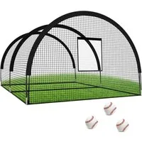 GarveeMore Multifunktionsnetz Baseball Schlagkäfig Netz 10*3.65*2.4m Tragbarer Baseballkäfig-Netz