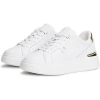 Tommy Hilfiger TH PLATFORM CHIC SNEAKER Plateausneaker Freizeitschuh, Halbschuh, Schnürer mit goldfarbenen Fersen-Details