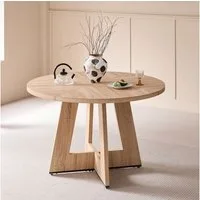 GrandCA HOME Esstisch Moderner Runder Esstisch, Holzmaserung-Optik (1-St), MDF-Material, 120 x 76 cm