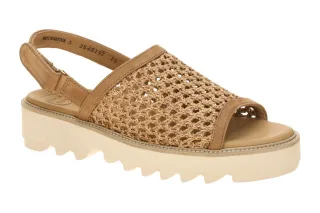 Paul Green Damen Sandale 6209-009 Braun Sisal Nubuck Leder Klettverschluss XL...
