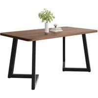 Flieks Esstisch (117*68*75 cm, 1-St., nur Tisch), rechteckig Küchentisch Schreibtisch Walnussholzmaserung, Metallbeine