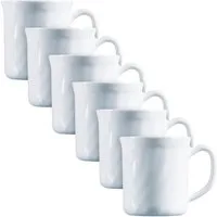 Arcoroc Becher Arcoroc Trianon White Becher mit Henkel 6er set, Glas