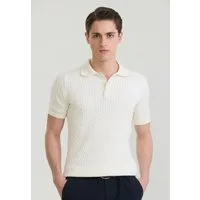 Felix Hardy Poloshirt Polo Shirt Kurzarm mit Zopfmuster