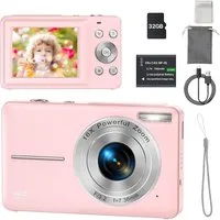 TUWENA Digitalkamera 1080P44MP Fotokamera mit 32G Karte 1Akku 16X Digitalzoom Kompaktkamera (44 MP, Fotoapparat Tragbare Kompaktkamera 2,4"LCD für Kinder Teenager Student)