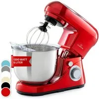 Klarstein Küchenmaschine mit Kochfunktion Bella Pico 2G Küchenmaschine 1300W 1,7 PS 5L 6 Stufen Pulsfunktion, 1300 W, 5 l Schüssel, Knetmaschine Teigmaschine Teigknetmaschine Rührmaschine Standmixer