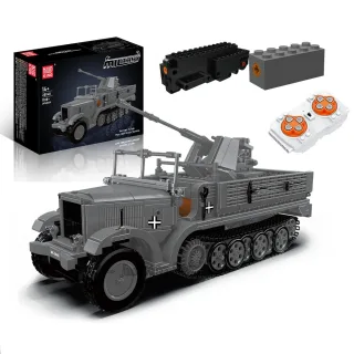 Mould King 20048 Military Series German 3.7cm Anti-Aircraft Half-Track Vehicle Model Building Block Assembly Kit 1188PCS