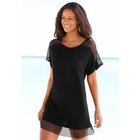 s.Oliver Longshirt mit Mesheinsätzen, Shirtkleid, Strandkleid, lockere Passform
