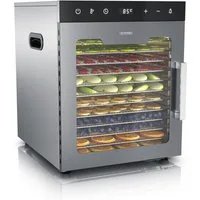 Arendo Dörrautomat Edelstahl, Temperaturregler von 30° bis 90°C, Dörrgerät, Dehydrator 800 W, 12 Etagen, Obst, Fisch, Fleisch Dörrapparat, Obsttrockner, Timer 0,5-24 Stunden