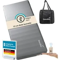 Skandika Luftmatratze Easy 3D Premium Flex, 1 Person, inklusive USB-Pumpe, Schaumstoff, (Tragetasche, Max. Benutzergewicht 150 kg, Gewicht 4,3 kg), Integrierte Pumpe, abnehmbar, wiederaufladbar, R-Wert: 12,3