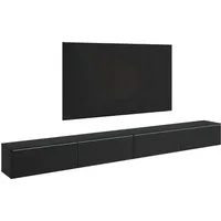Home affaire Lowboard Vera, TV-Schrank, Breite 300 cm, verschiedene Farbausführungen (1 St), Mit LED, 4 Klappen, grifflose Fronten, hängend oder stehend