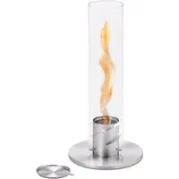 höfats Tischfeuer SPIN 90, 120 (Tischfeuer, Windlicht, Gartenfackel und Bioethanolkamin aus Edelstahl, Tischkamin für Indoor und Outdoor), strahlt angenehme Wärme ab