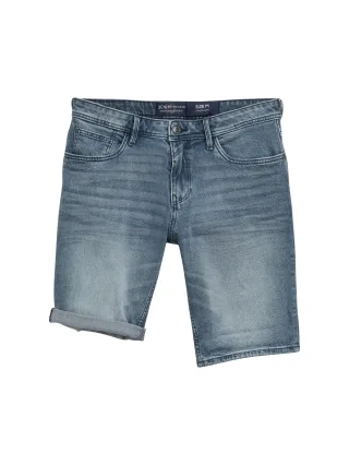 Denim Tom Tailor - TTPIERS SLIM Jeans Shorts mit Stretch mid stone blue grey denim - Gr. - S