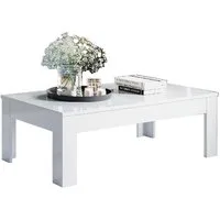 Interdesign24 Couchtisch Venere (130 x 70 cm, in Weiß Hochglanz), Made in Italy