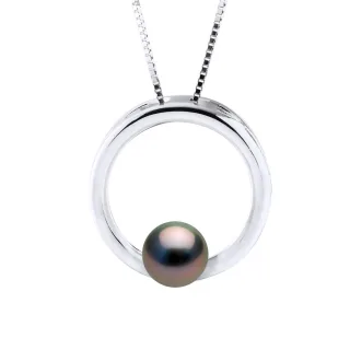 Halskette Kreis echte Tahiti-Zuchtperle rund 7-8 mm