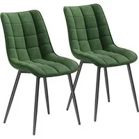 Woltu Esszimmerstuhl (2er-Set), Sessel mit Rückenlehne, Metallbeine