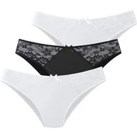 petite fleur by Lascana Slip (Packung, 3 Stück) mit Spitzeneinsätzen