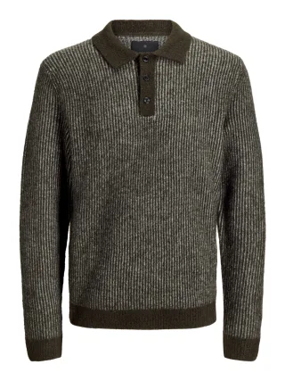 JACK&JONES - JPRBLASIMON SOUFFLE KNIT POLO Forest Night - Gr. - L