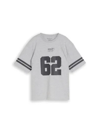 tom tailor kids - Oversize T-Shirt mit Print light stone grey melange - Gr. - 152