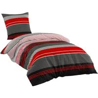 Sentidos Bettwäsche Set 135x200cm 4teilig %100 Baumwolle, Baumwolle, 2 teilig, mit Reißverschluss, geeignet für Winter oder Sommer