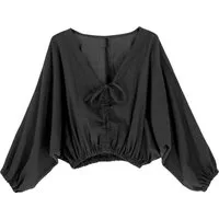 Guru-Shop Longbluse Boho Bluse, oversize Baumwollbluse mit.. alternative Bekleidung