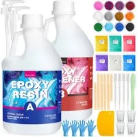 Bundviel Epoxidharz Epoxidharz 64/128OZ Epoxidharz Mit Härter Set,Epoxidharz Set Anfänger