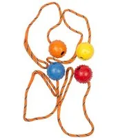 DUVO+ Outdoor-Spielzeug Dental Ball mit Noppen und Seil, Gummi