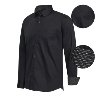 Cappuccino Italia Regular Fit Overhemd Black Schwarz