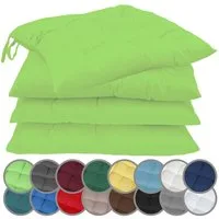 NatureMark Sitzkissen 4er-Set Stuhlkissen 40x40cm mit Bändern, Sitzpolster Kissen 4er Pack, schadstoffgeprüft, Apfel grün