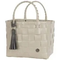 Handed By Einkaufskorb Handed By Shopper Paris Mini Pale Grey mit Quaste in Dark Grey