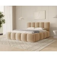 MOEBLO Polsterbett BUBBLE 18 (Polsterbett Bubble mit Bettkasten und Lattenrost aus Samt Velvet Velour Wolkenbett - Polsterbett 180), Maße (B x H x T): 163/183/203 x 100 x 220 cm