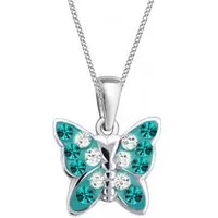 Goldene Hufeisen Kette mit Anhänger Mädchen Kinder mini klein Schmetterling Anhänger mit Kette 925 Silber (2-tlg, inkl. Etui), Kinderkette